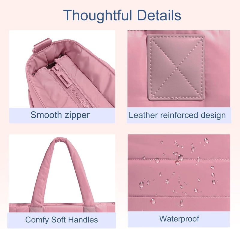 GASSDA Tote Bag for Women Puffer Tote Bag Large Nurse Bags Shoulder Handbag with Zipper for Work Travel - Image 5